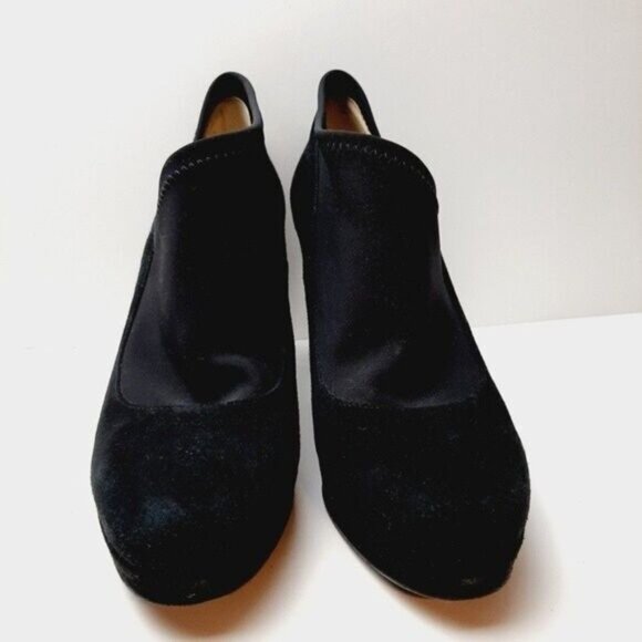 RON WHITE Italy Suede Low Platform Stiletto Heel Slip-on Shoes Sz 9.5 - Picture 6 of 15